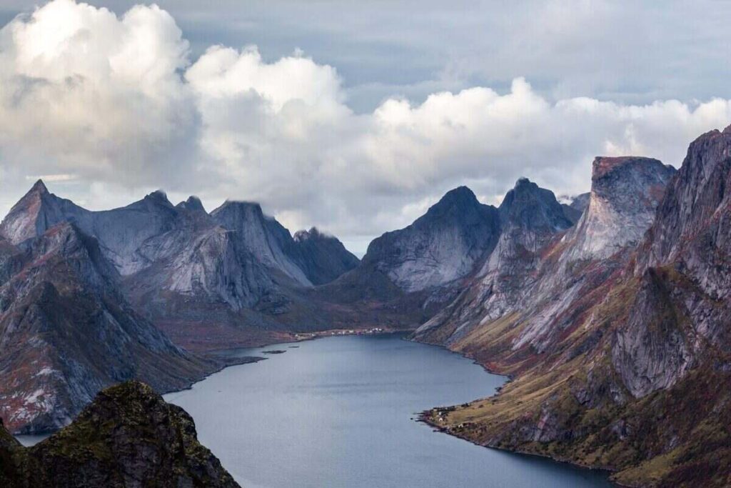 mountains and river