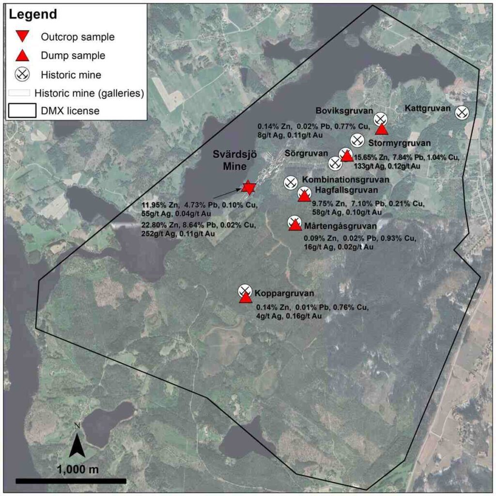 District Metals map