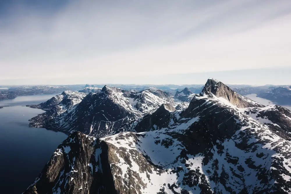 mountains covered with snow