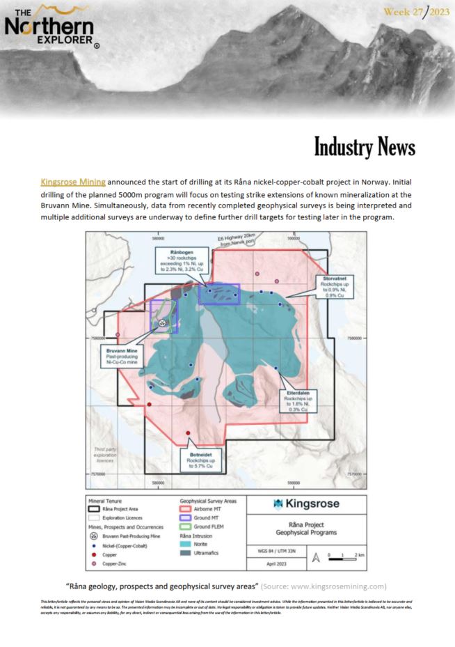 The Northern Explorer 27/23 industry news