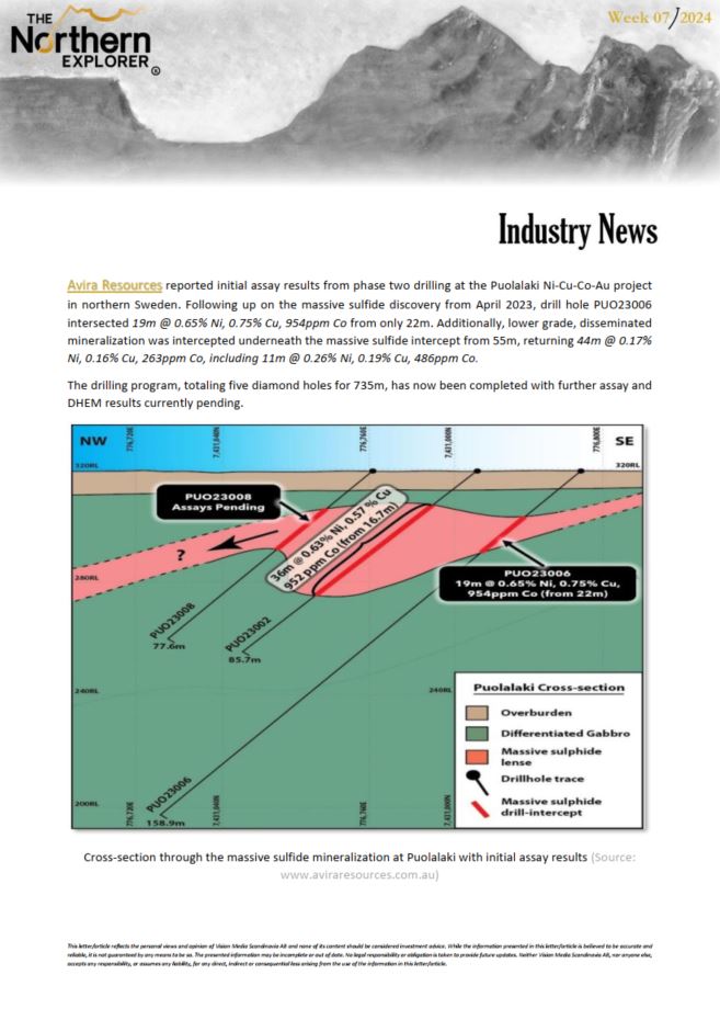 The Northern Explorer 07/24 industry news