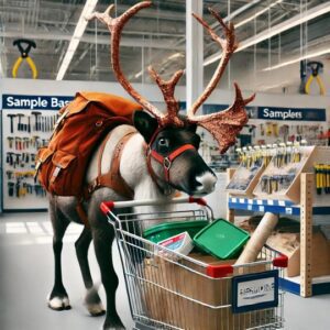 Reindeer shopping card in the Nordic Exploration Store