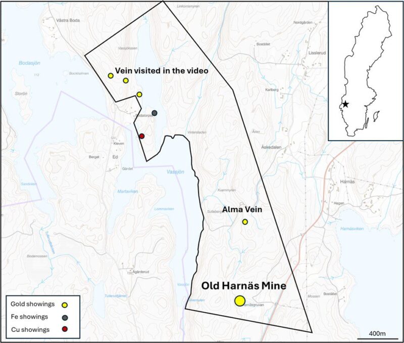 Gold in Sweden: Harnäs project location