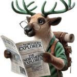 Reindeer reading Scandinavian Mining And Exploration News