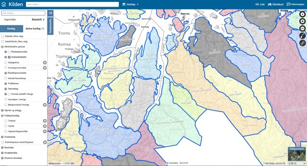 Reindeer herding district map Norway