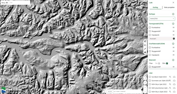 Elevation data Norway